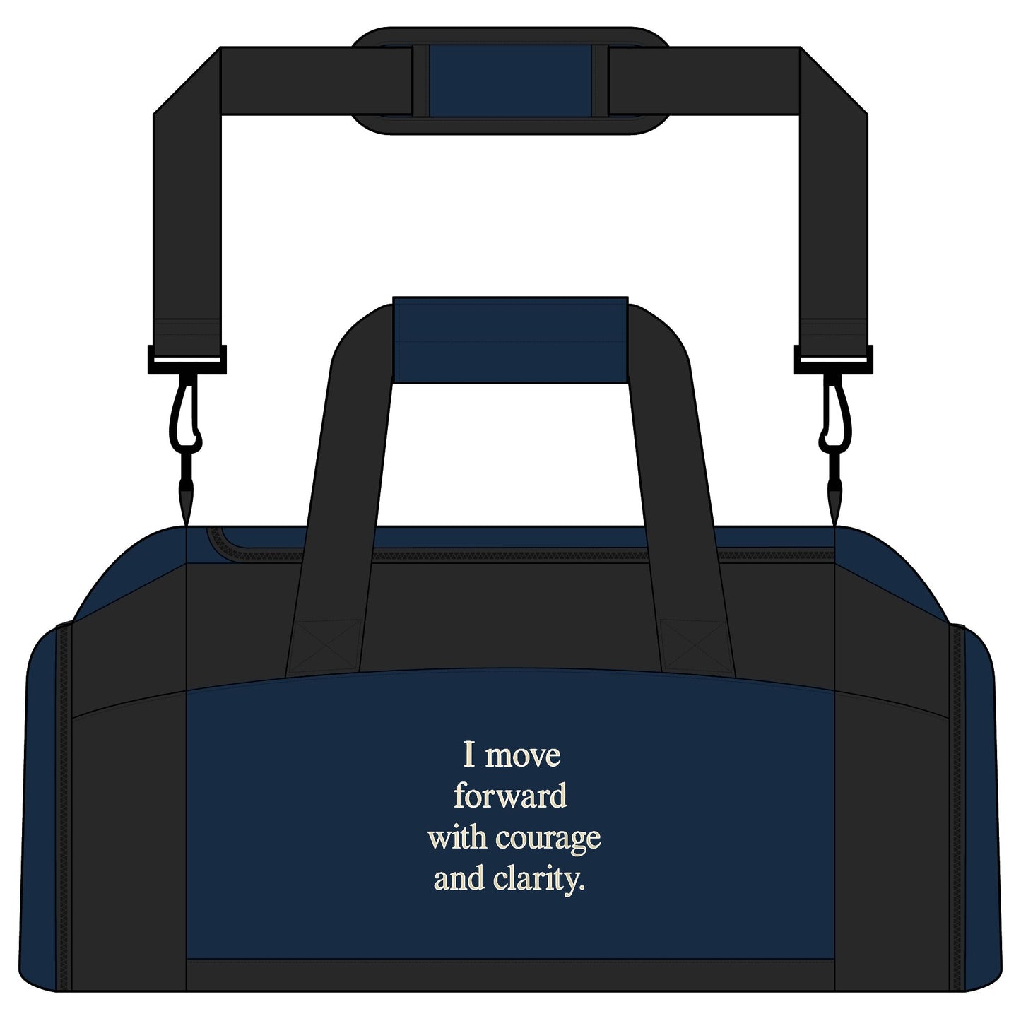 Motivational Gym Bag — 'I move forward with courage and clarity' Duffle - HealthandlifestylewChiny