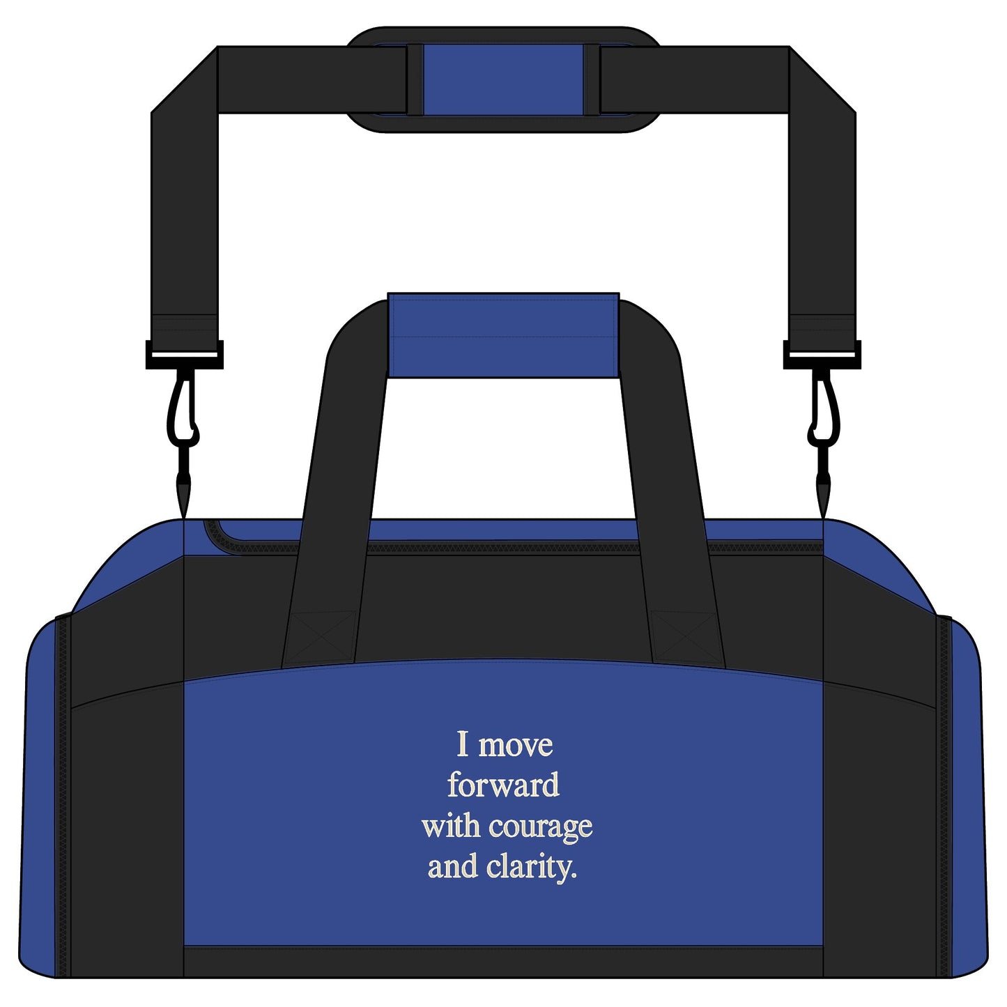 Motivational Gym Bag — 'I move forward with courage and clarity' Duffle - HealthandlifestylewChiny
