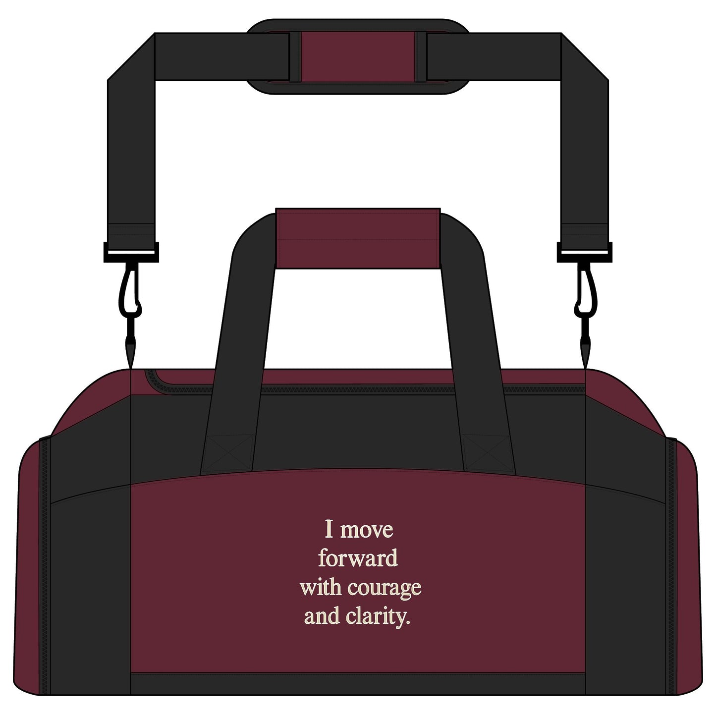 Motivational Gym Bag — 'I move forward with courage and clarity' Duffle - HealthandlifestylewChiny