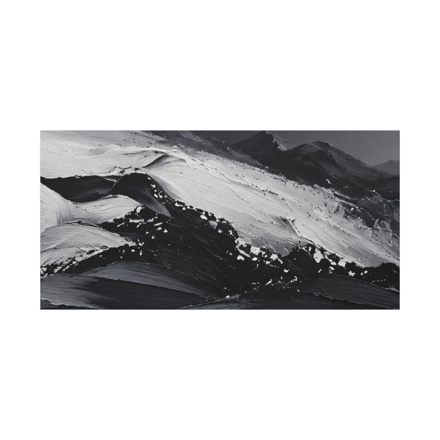 Monochrome Mountain Abstract Matte Canvas