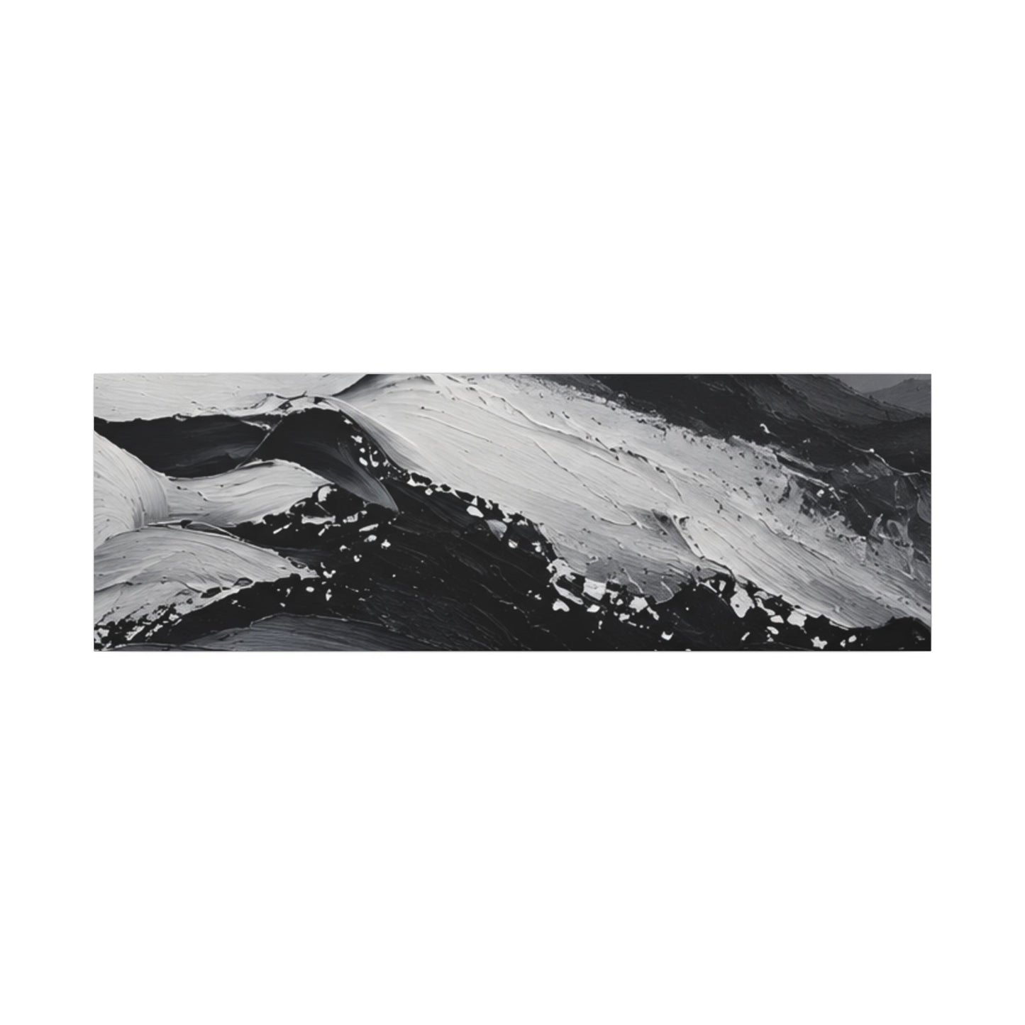 Monochrome Mountain Abstract Matte Canvas