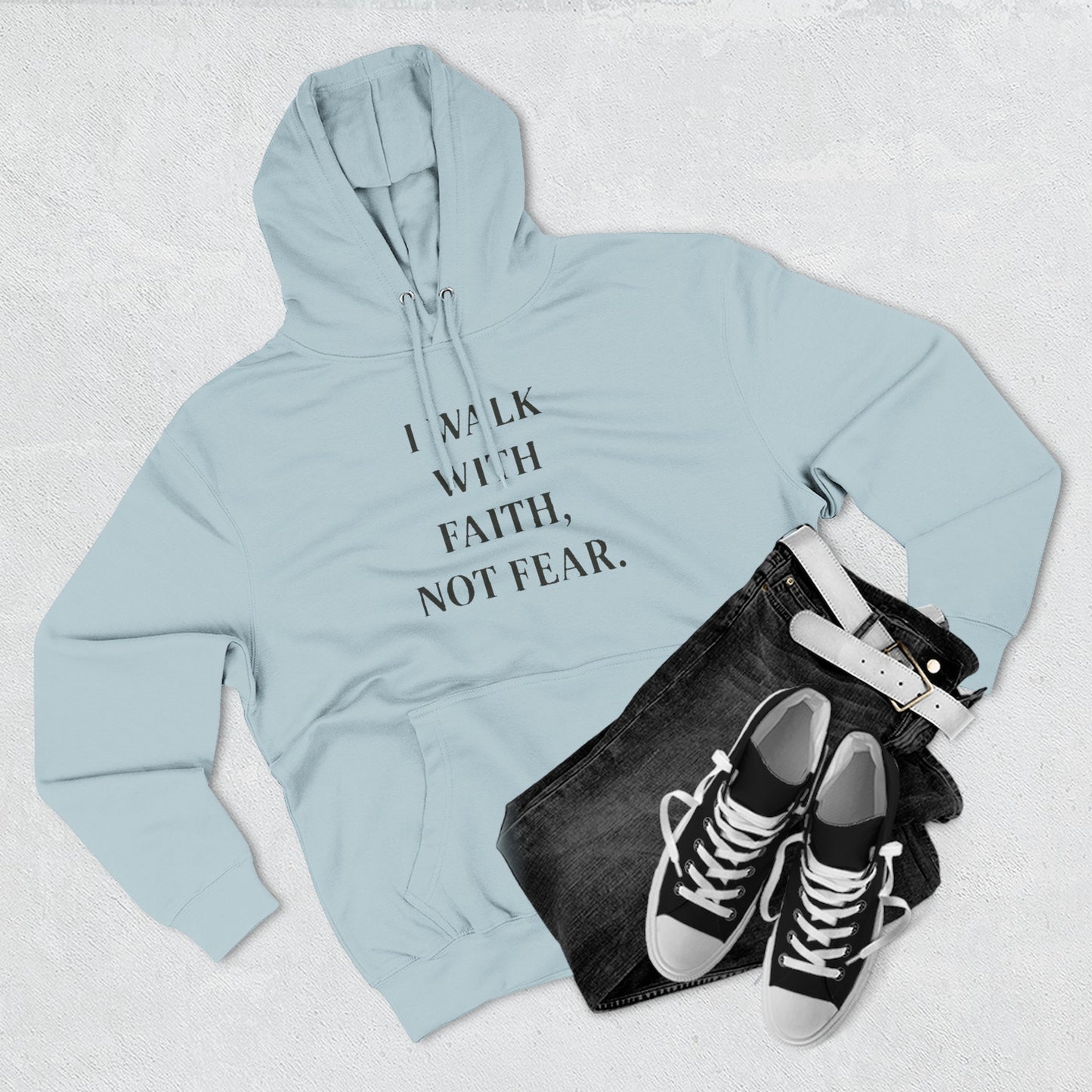 Faith Over Fear Hoodie — "I Walk With Faith, Not Fear" Inspirational Pullover - HealthandlifestylewChiny
