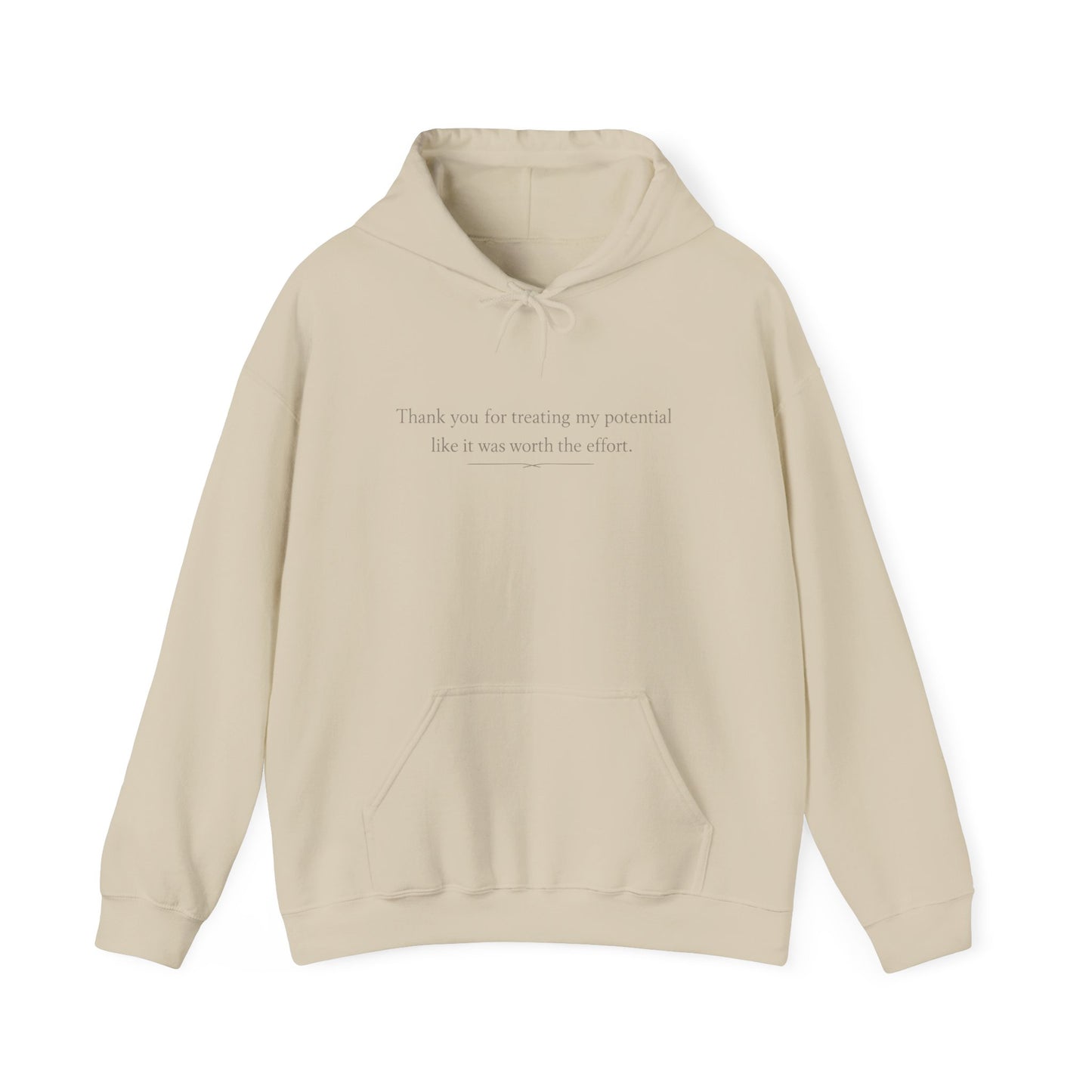 Minimalist White Hoodie — "Thank you for trusting me, potential. Like it was worth the effort."