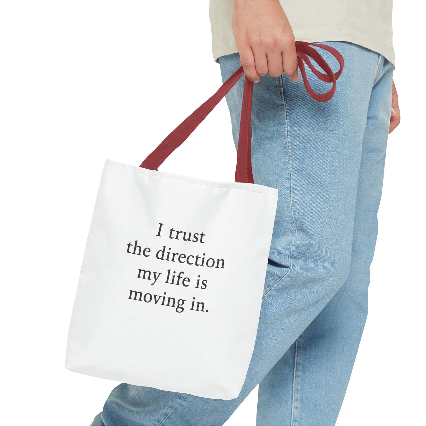 Affirmation Tote Bag - "I Trust the Direction My Life Is Moving In" Inspirational Carryall - HealthandlifestylewChiny