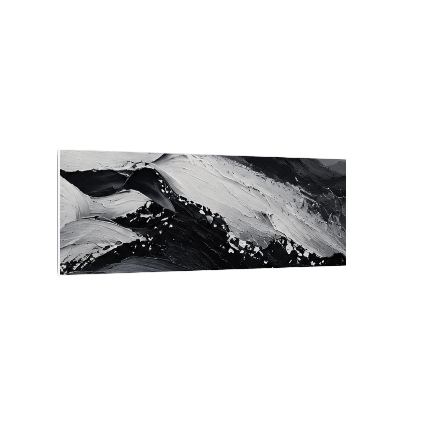 Monochrome Mountain Abstract Matte Canvas