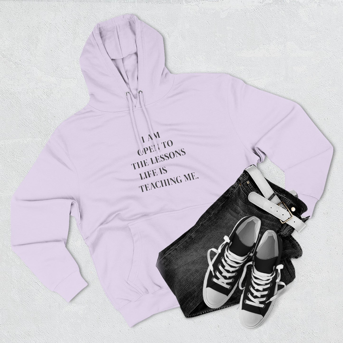 Hoodie — "I Am Open to the Lessons Life Is Teaching Me" Inspirational Fleece Hoodie - HealthandlifestylewChiny