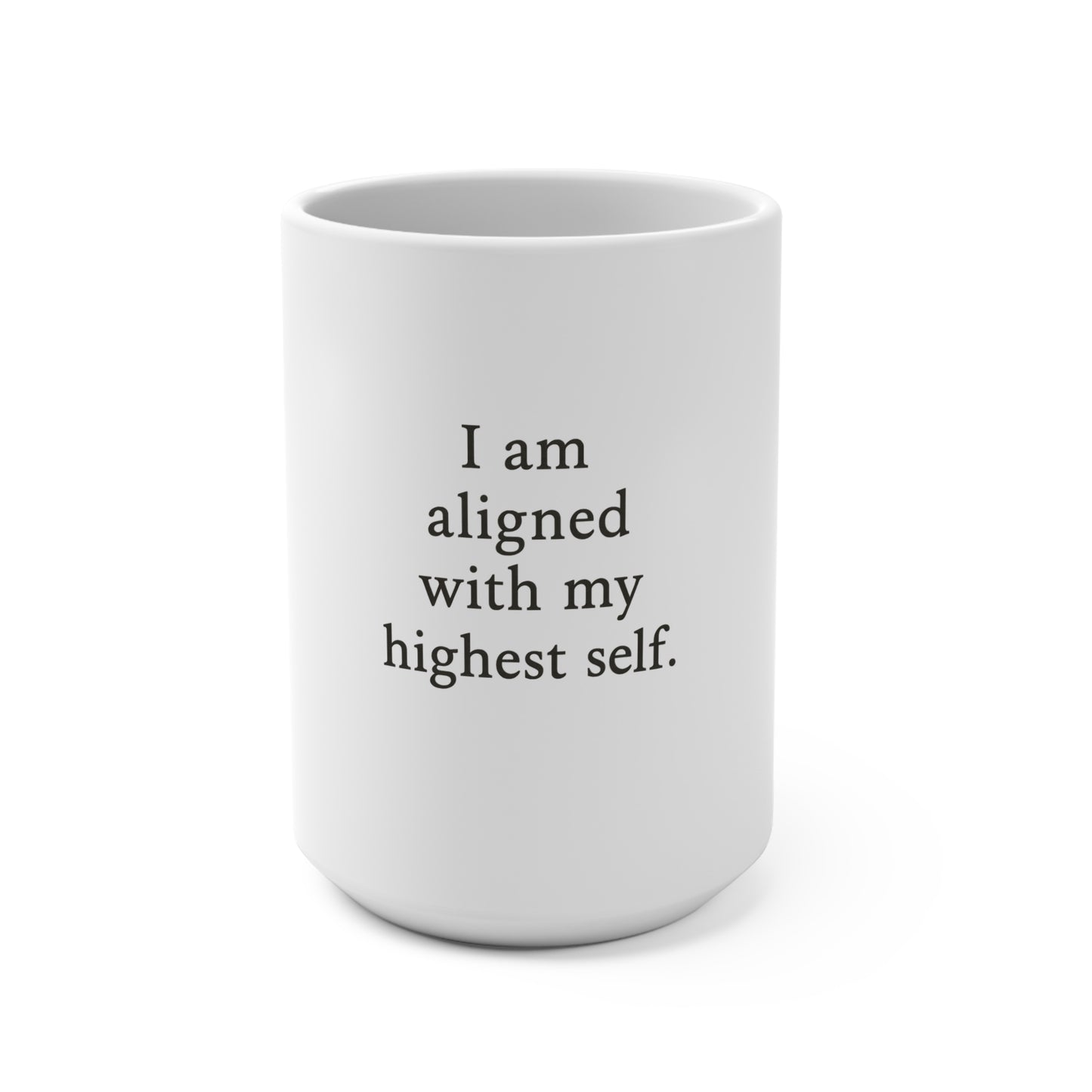 Affirmation Mug — "I am aligned with my highest self." 15oz Inspirational Coffee Cup - HealthandlifestylewChiny