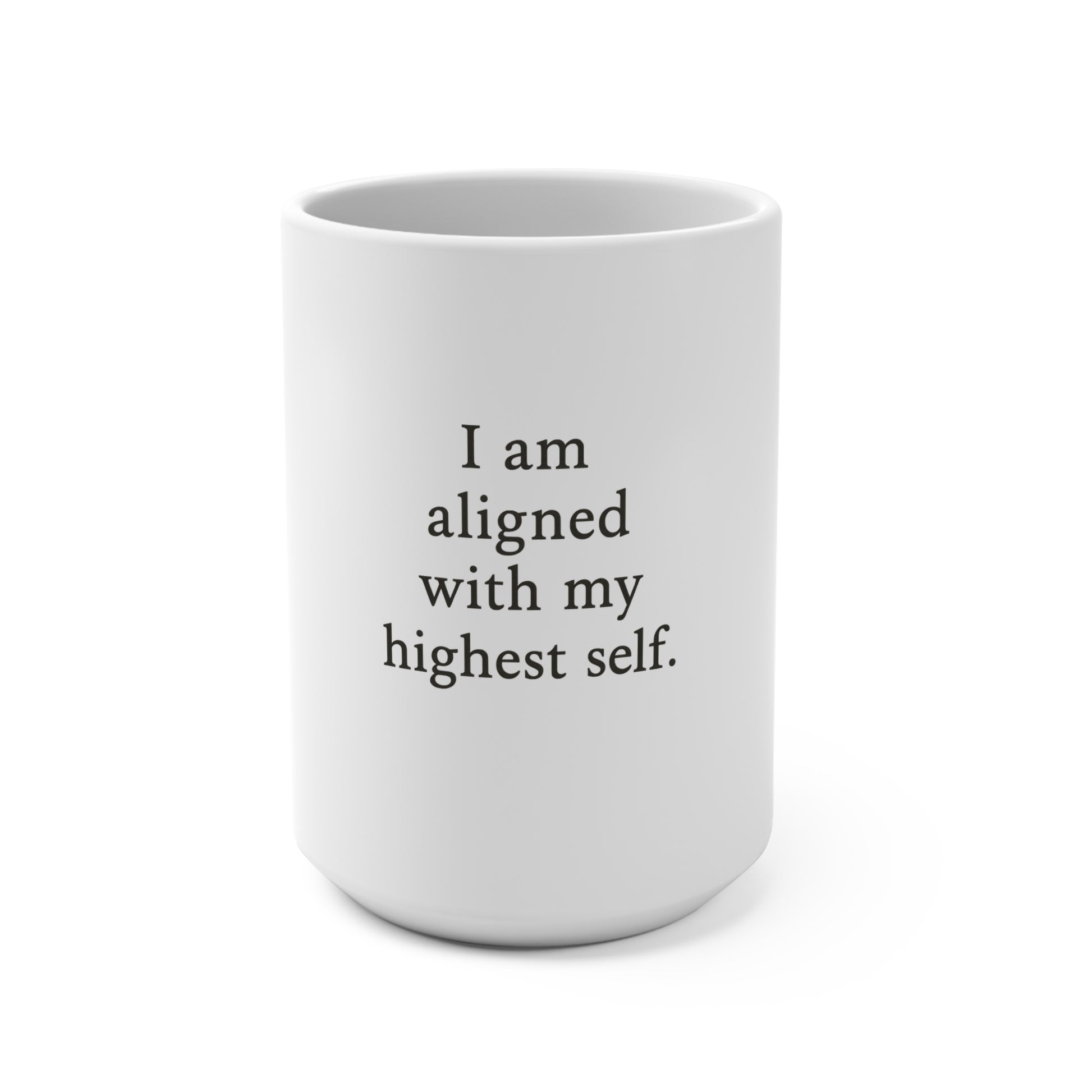 Affirmation Mug — "I am aligned with my highest self." 15oz Inspirational Coffee Cup - HealthandlifestylewChiny