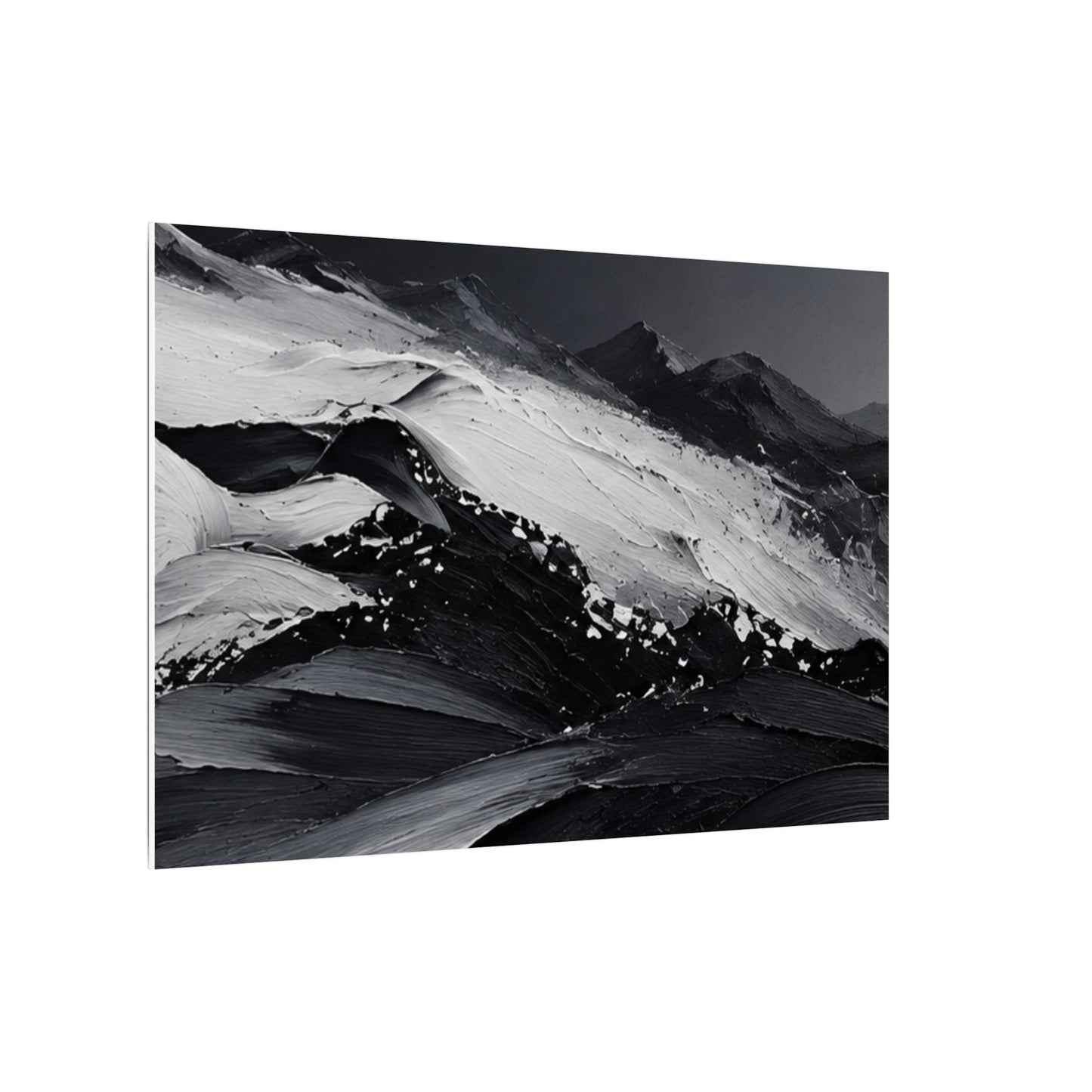 Monochrome Mountain Abstract Matte Canvas