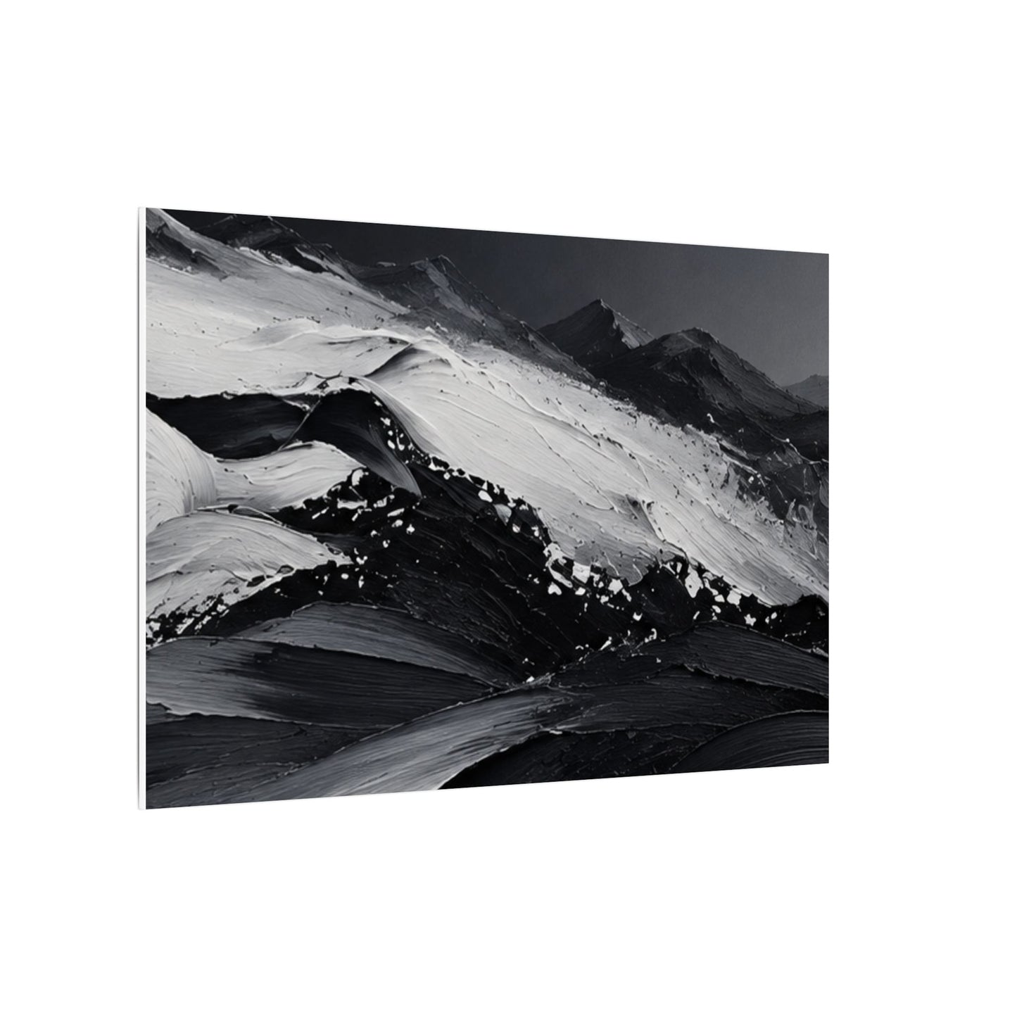 Monochrome Mountain Abstract Matte Canvas