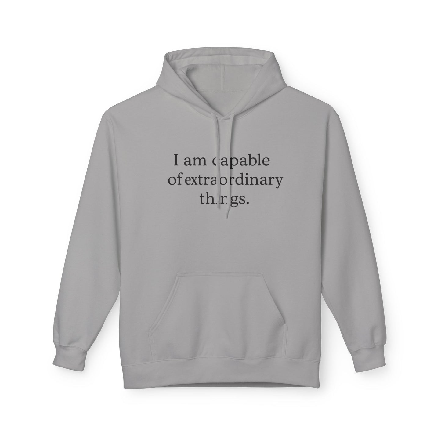Inspirational Hoodie — "I am capable of extraordinary things." Motivational Pullover - HealthandlifestylewChiny