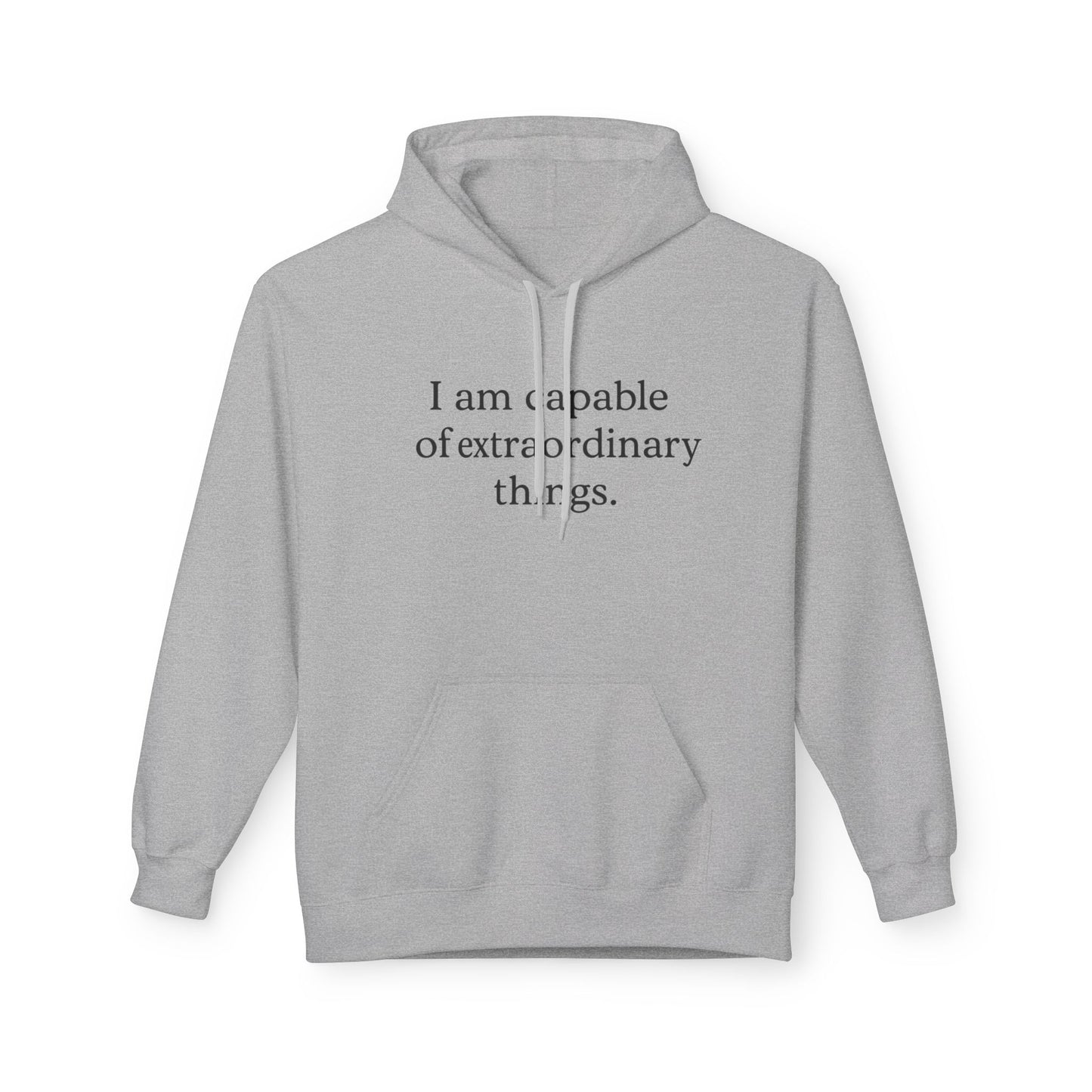 Inspirational Hoodie — "I am capable of extraordinary things." Motivational Pullover - HealthandlifestylewChiny