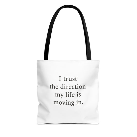 Affirmation Tote Bag - "I Trust the Direction My Life Is Moving In" Inspirational Carryall - HealthandlifestylewChiny