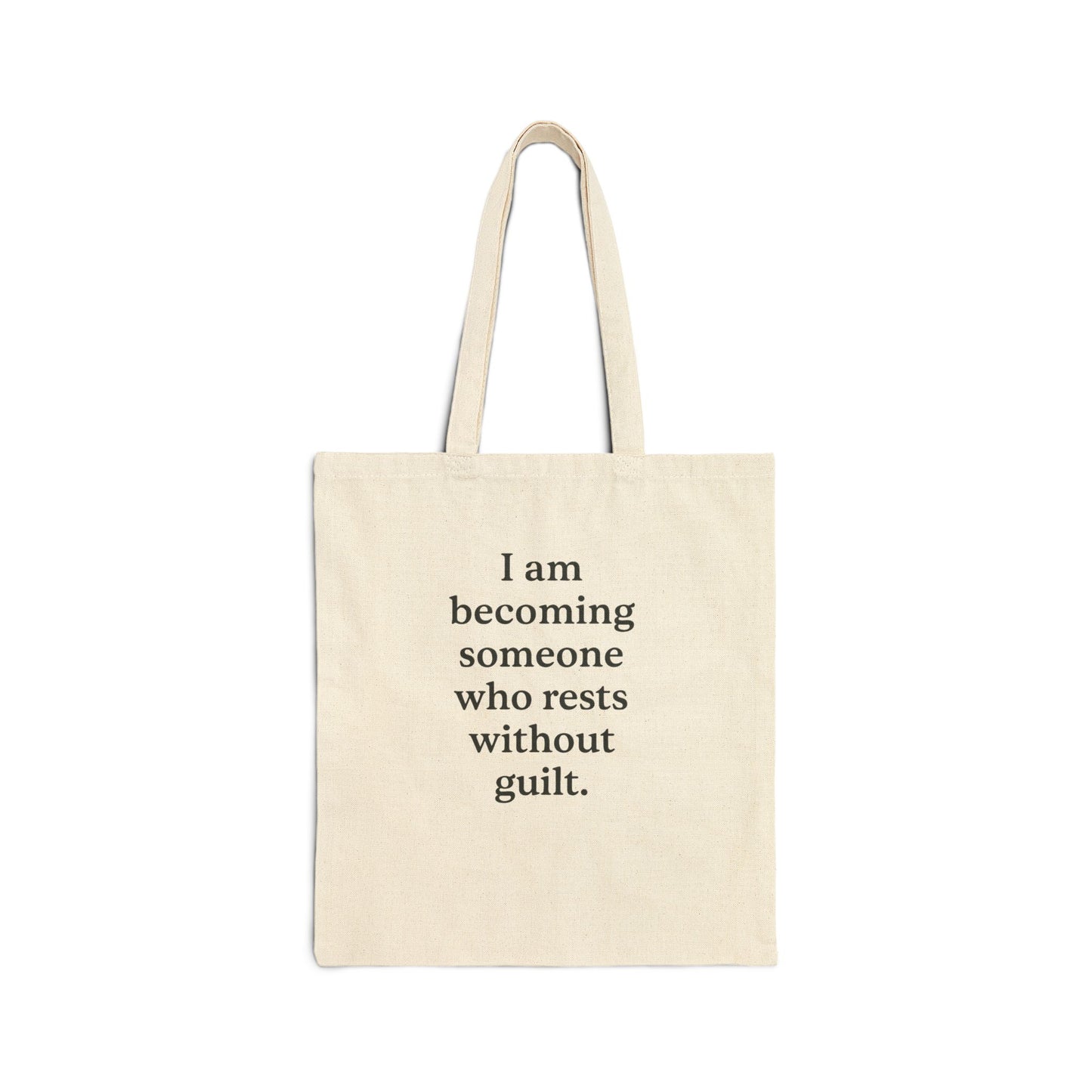 Tote Bag — “I am becoming someone who rests without guilt.” Affirmation Canvas Tote - HealthandlifestylewChiny