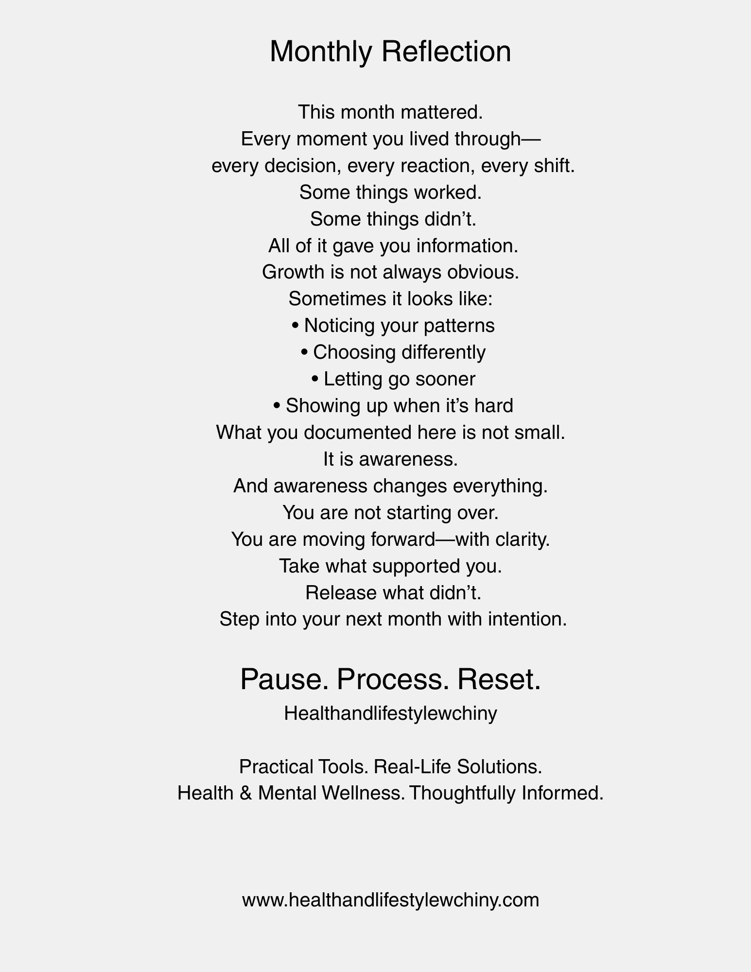 Monthly Reflection Journal – Life Review, Progress Tracking & Intentional Reset Tool - HealthandlifestylewChiny