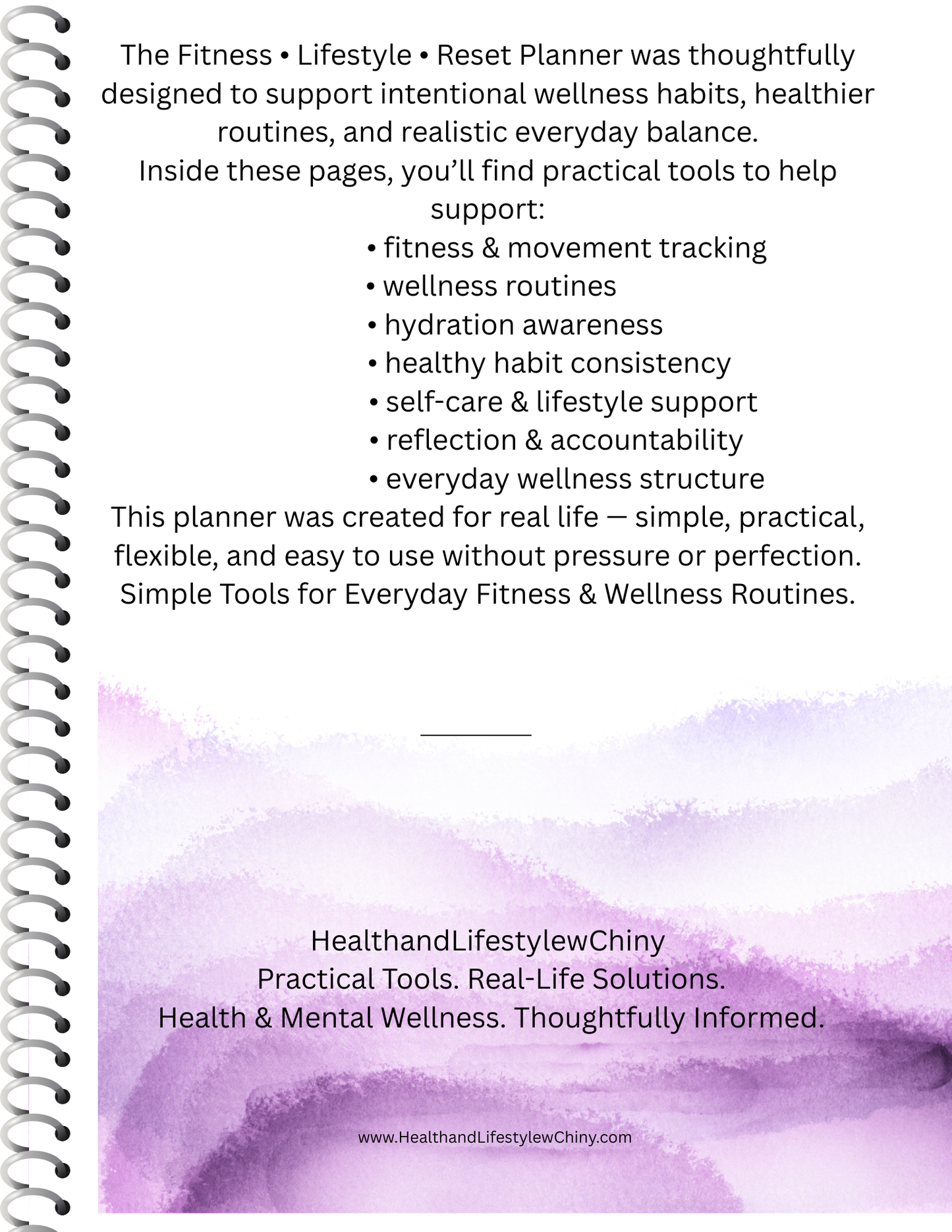 Fitness • Lifestyle • Reset Planner - HealthandlifestylewChiny