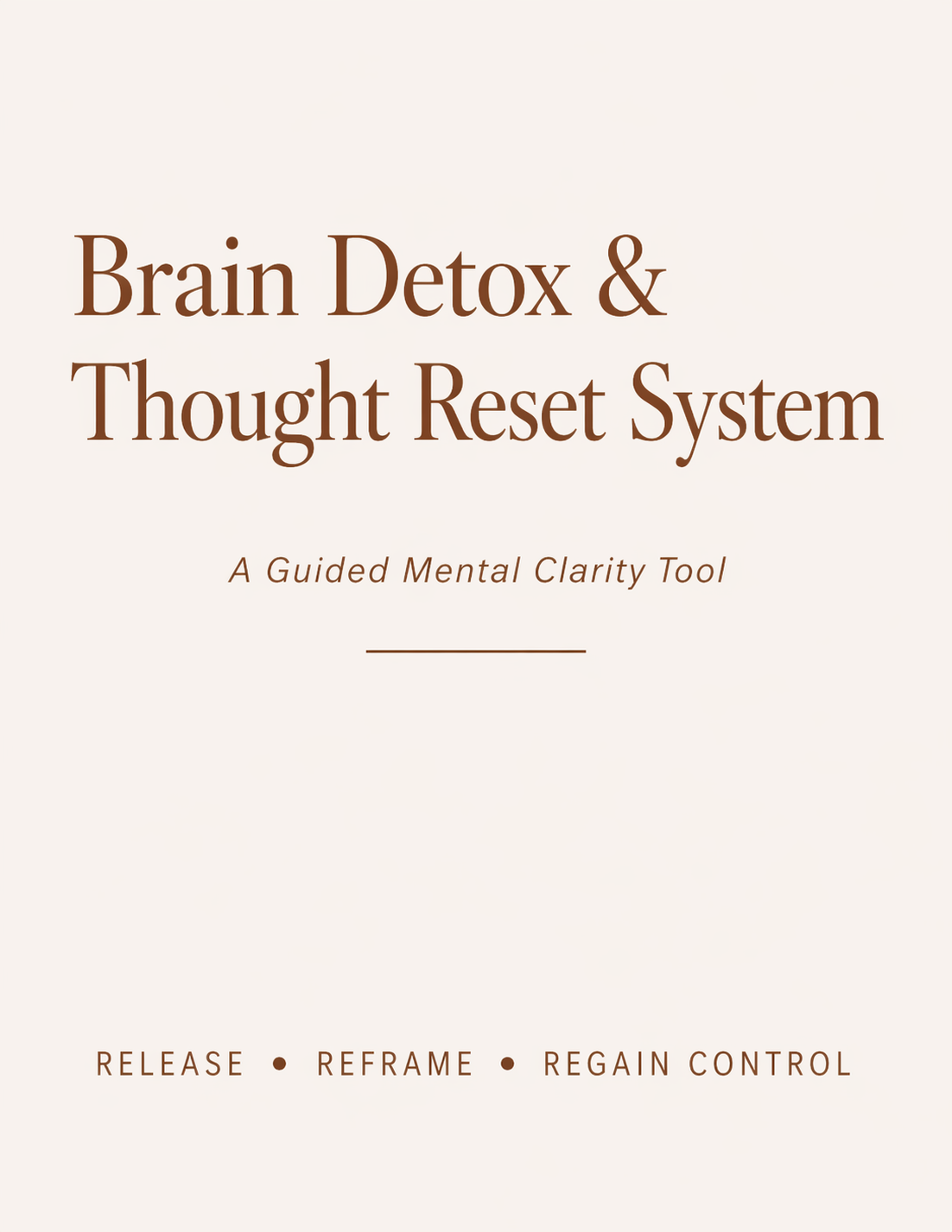 Brain Detox Sheet – Thought Reframe &amp; Mental Clarity Tracker: A simple guided tool to help you release mental clutter, reframe thoughts, and build emotional clarity. - HealthandlifestylewChiny