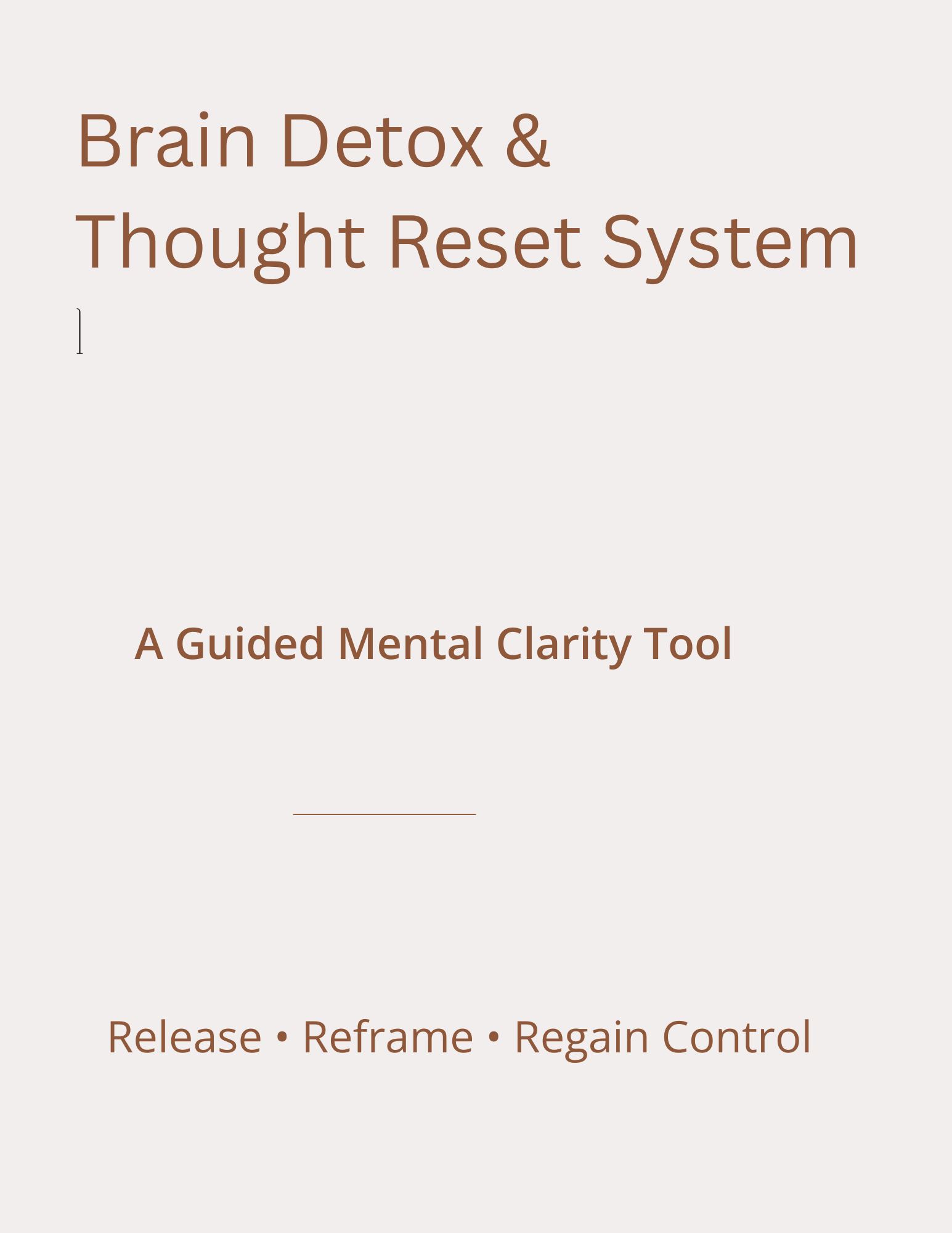 Brain Detox Sheet – Thought Reframe &amp; Mental Clarity Tracker: A simple guided tool to help you release mental clutter, reframe thoughts, and build emotional clarity. - HealthandlifestylewChiny