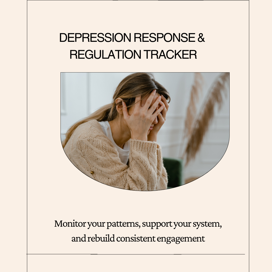 Depression response and regulation tracker (27 pages) to monitor emotional patterns, support regulation, and rebuild consistent daily engagement. - HealthandlifestylewChiny