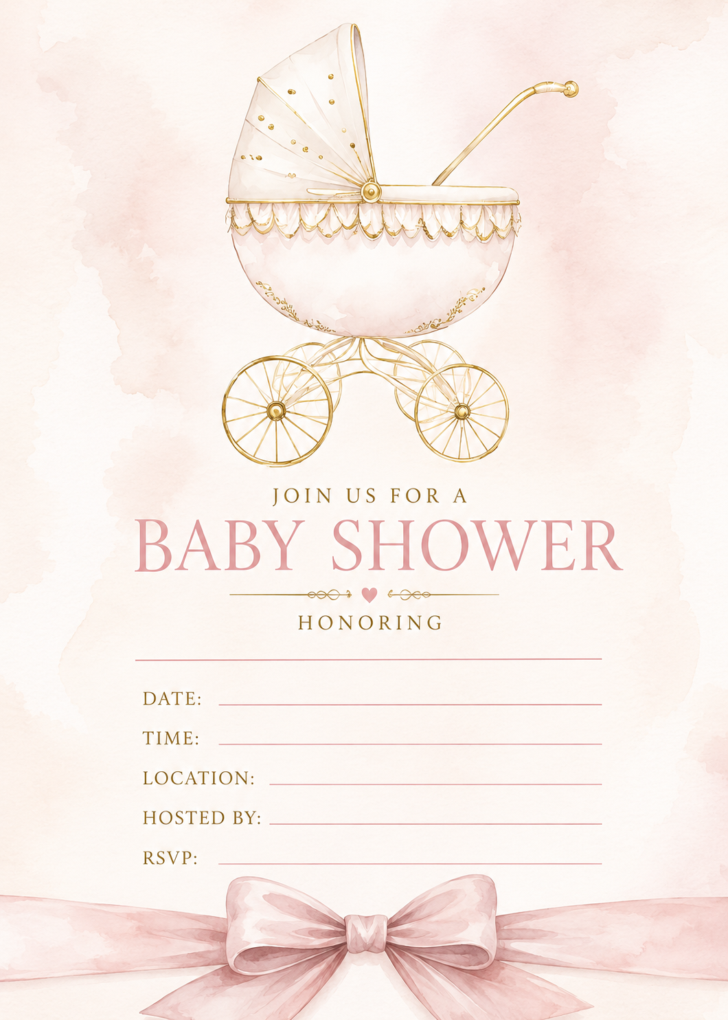 Elegant Baby Shower Invitation Card Template - HealthandlifestylewChiny