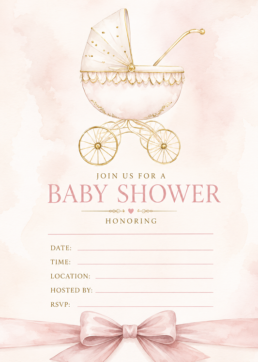 Elegant Baby Shower Invitation Card Template - HealthandlifestylewChiny