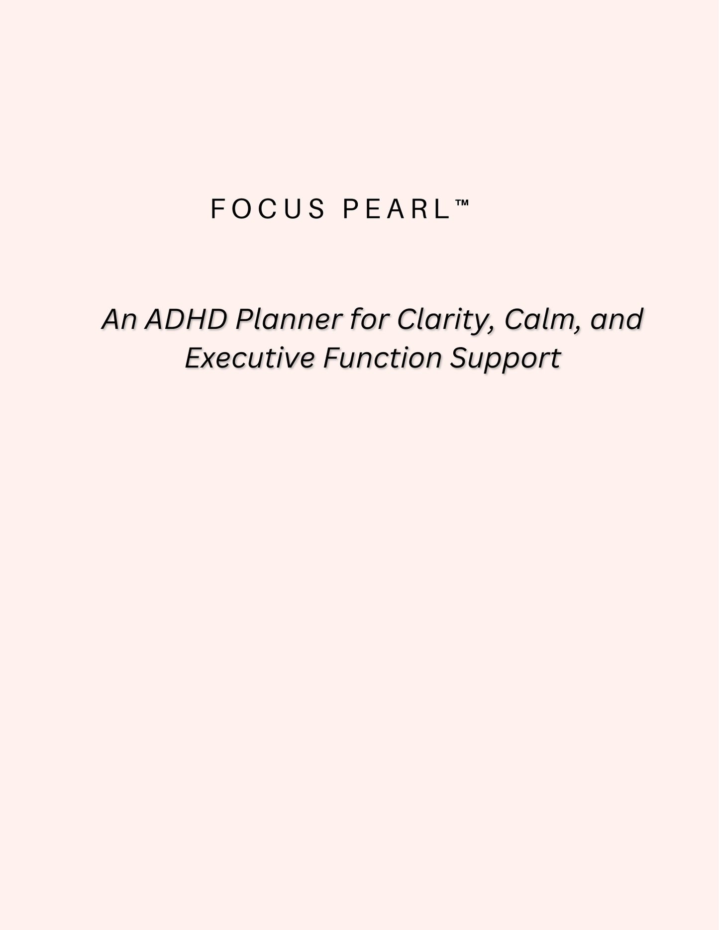 Focus Pearl ADHD Planner: 124-Page Executive Function &amp; Daily Structure System - HealthandlifestylewChiny