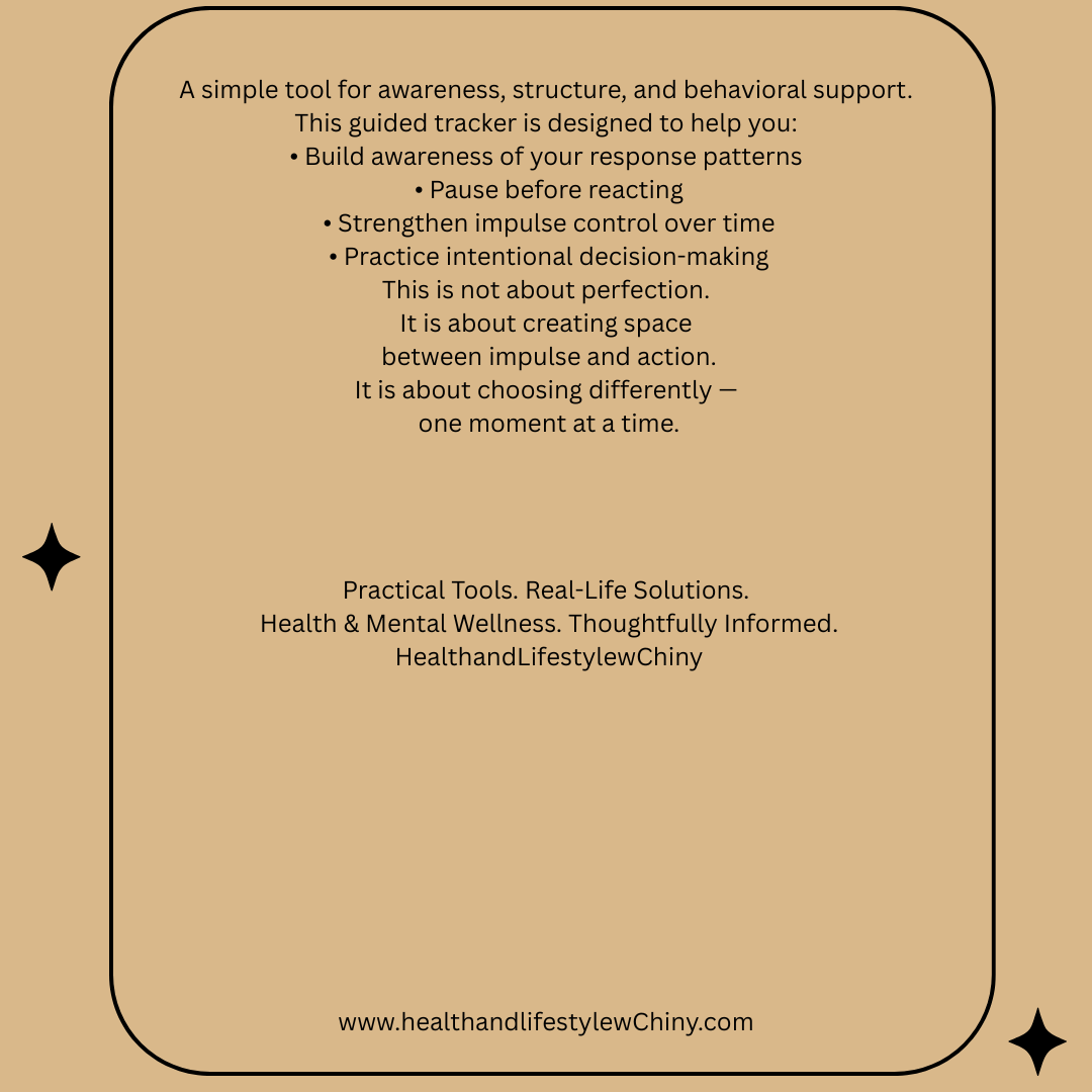 Impulse Control Intervention Tracker – 42-Page Structured Response & Regulation System - HealthandlifestylewChiny
