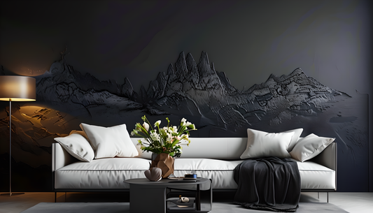 Obsidian Peaks – Luxury Abstract Landscape Wall Art