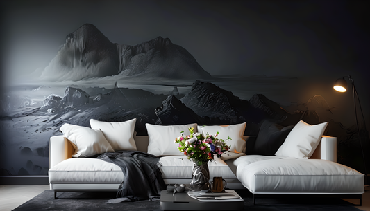 Noir Summit – Luxury Monochrome Landscape Wall Art