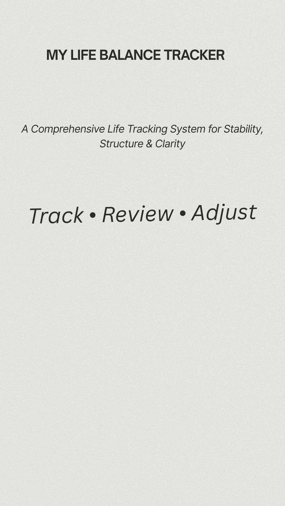 My Life Balance Tracker – Digital Life Organization & Clarity Workbook - HealthandlifestylewChiny