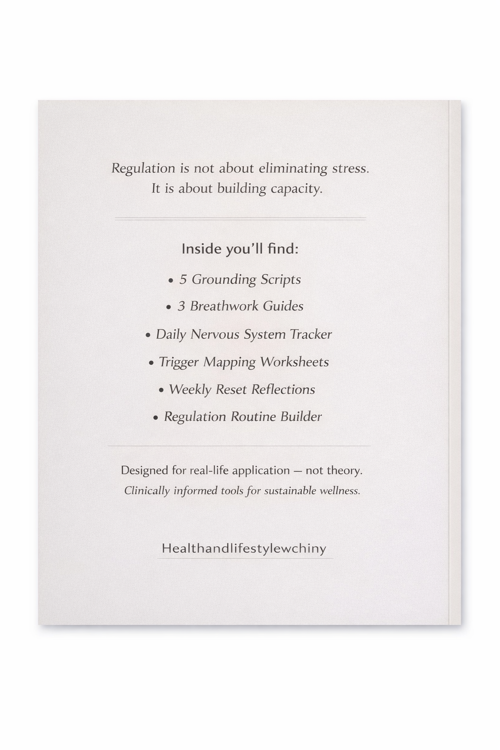 Nervous System Reset: Emotional Regulation and Stress Recovery Workbook - HealthandlifestylewChiny