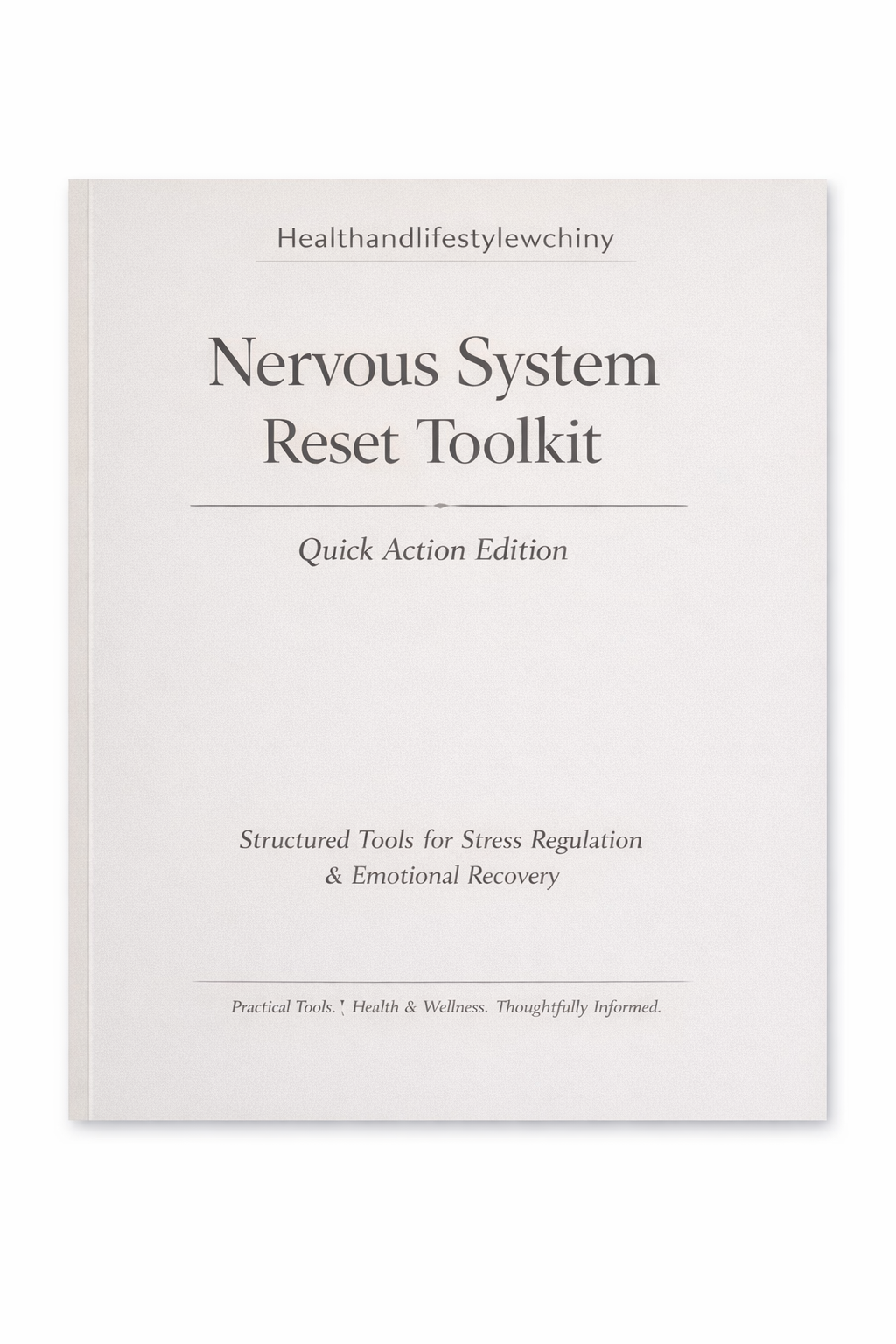 Nervous System Reset: Emotional Regulation and Stress Recovery Workbook - HealthandlifestylewChiny