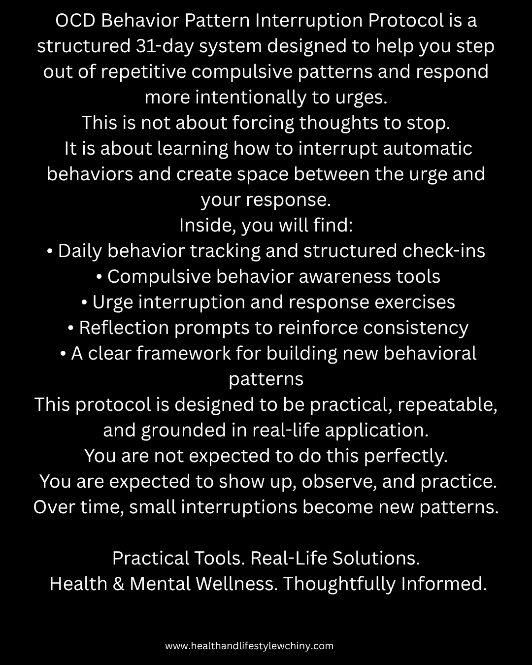 OCD Behavior Pattern Interruption Protocol – 31-Day Compulsive Behavior Reset - HealthandlifestylewChiny