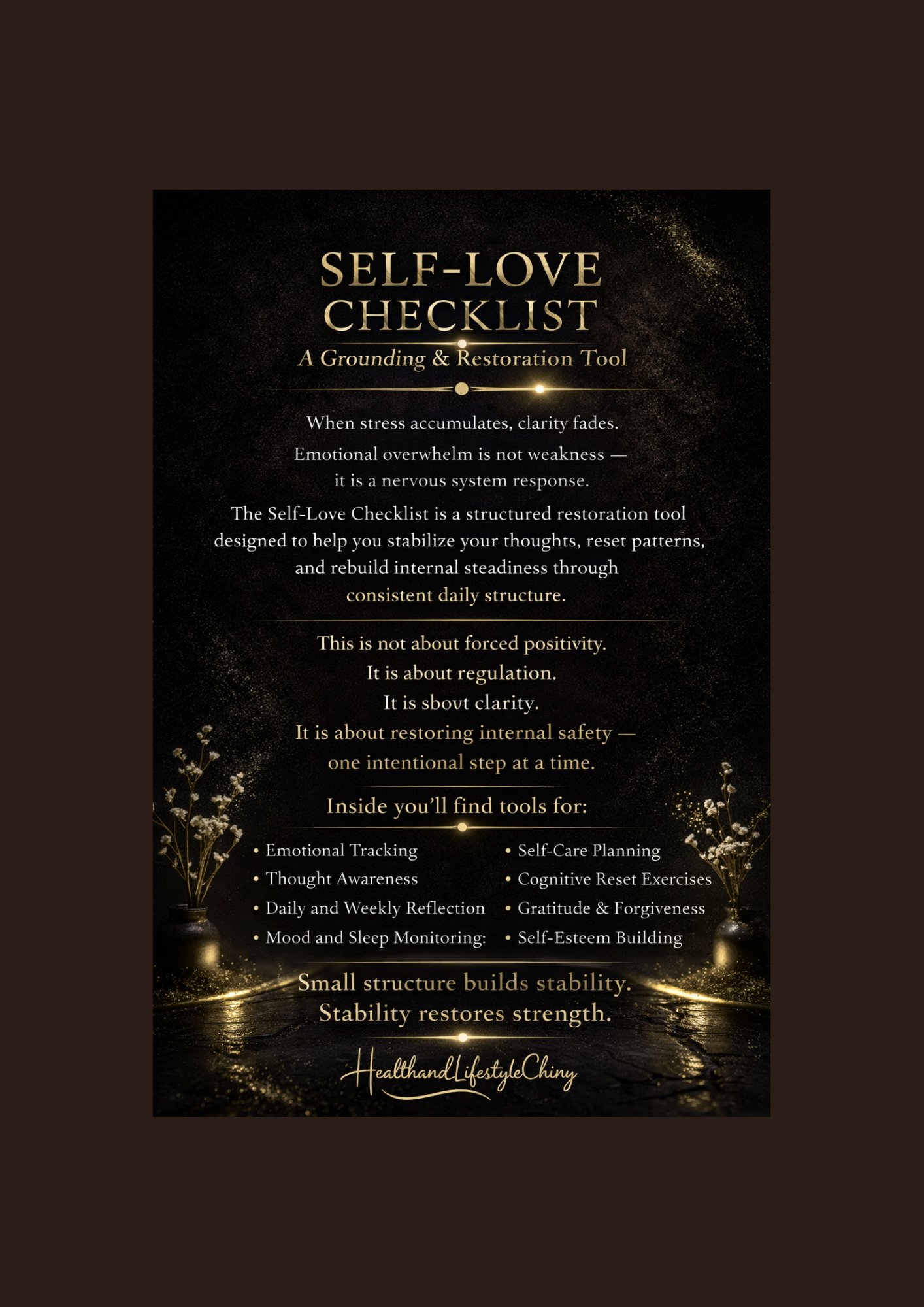 Self-Love Checklist Workbook | Nervous System Reset & Emotional Regulation - HealthandlifestylewChiny