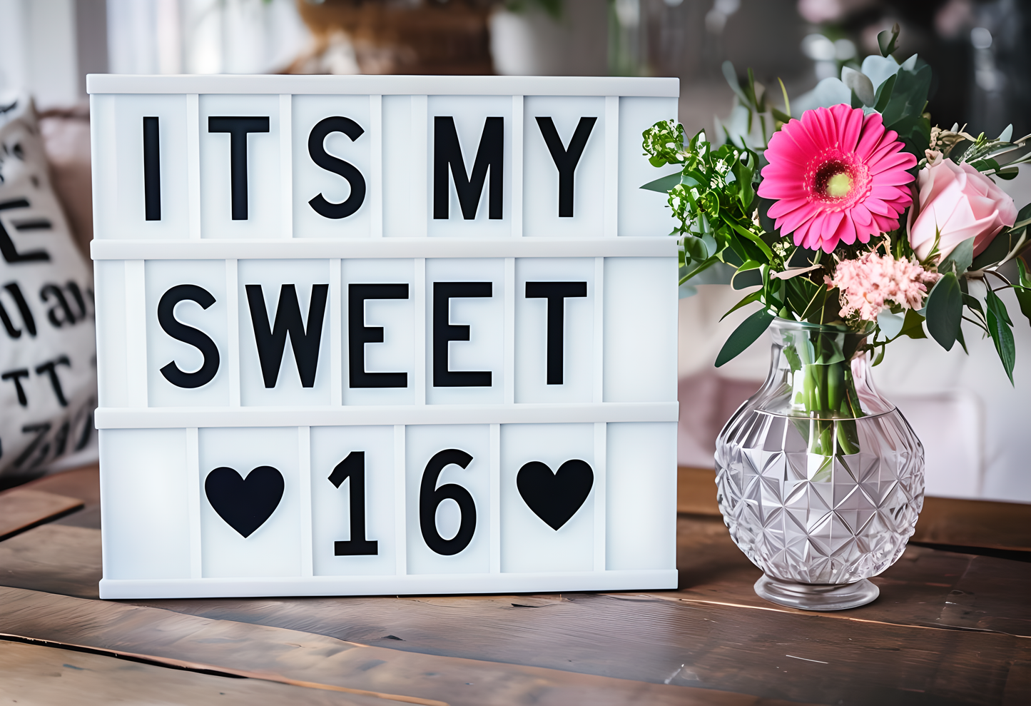 t's My Sweet 16 – Floral Birthday Celebration Wall Art