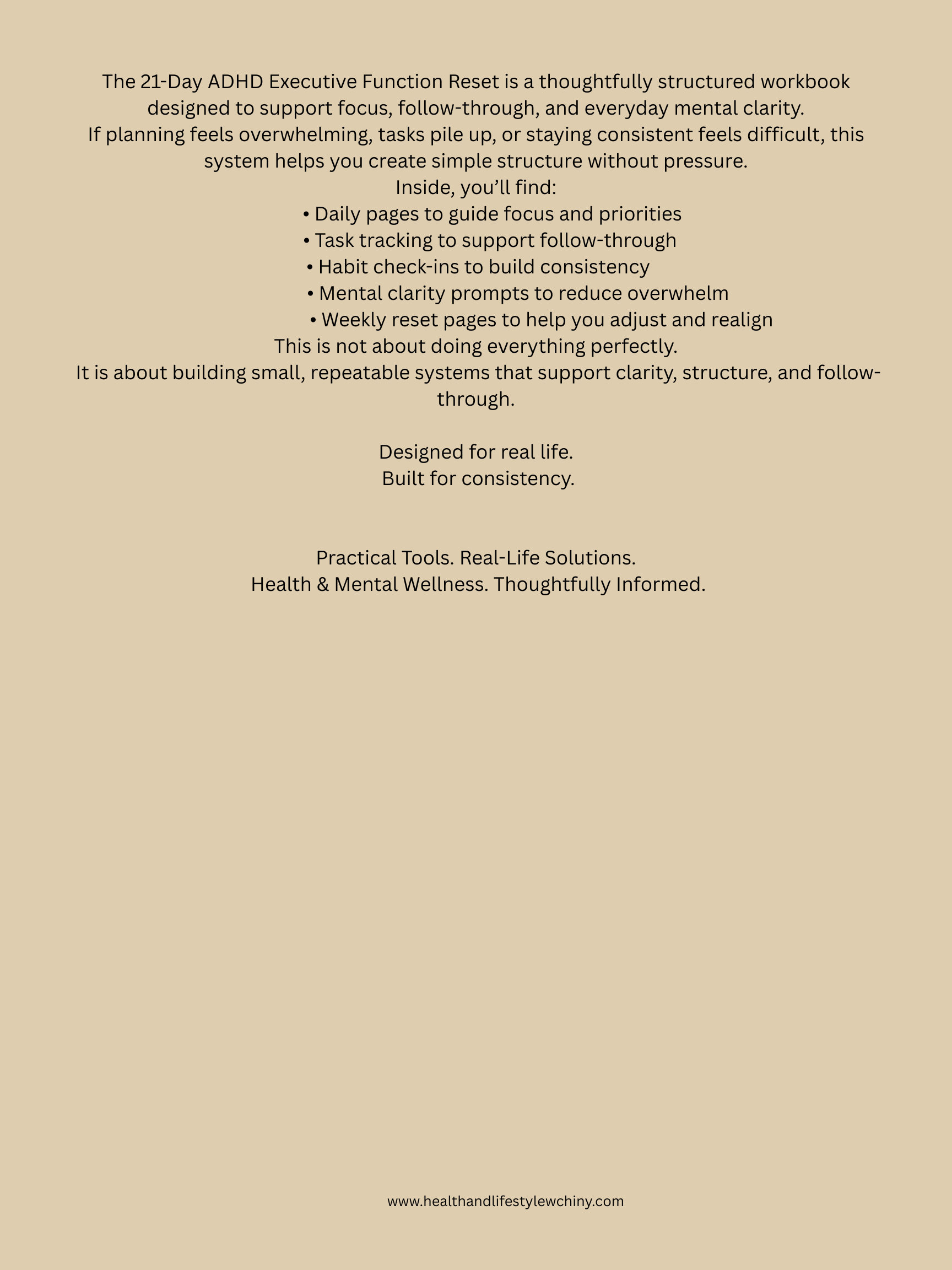 The 21-Day ADHD Executive Function Reset Protocol: Focus, Control Impulses &amp; Reduce Overwhelm - HealthandlifestylewChiny