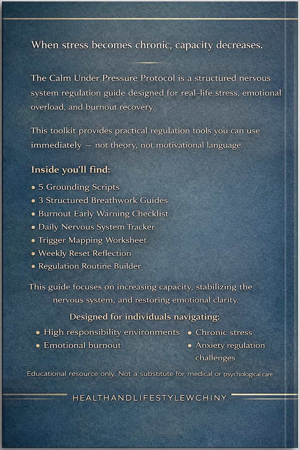 The Calm Under Pressure Protocol (Digital Nervous System Reset Toolkit) - HealthandlifestylewChiny
