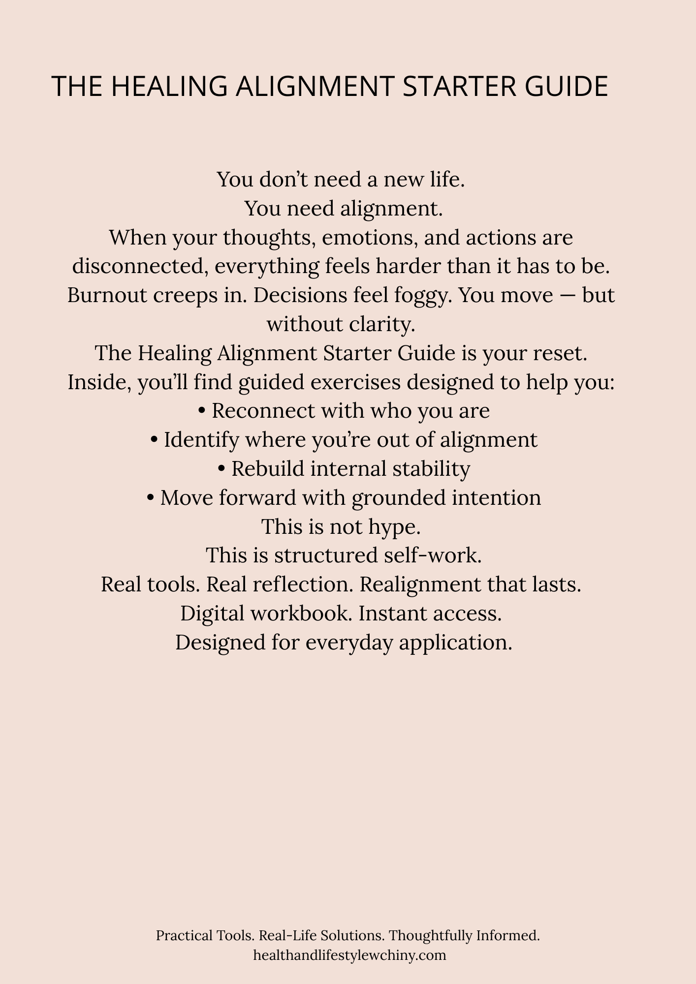 The Healing Alignment Starter Guide - HealthandlifestylewChiny