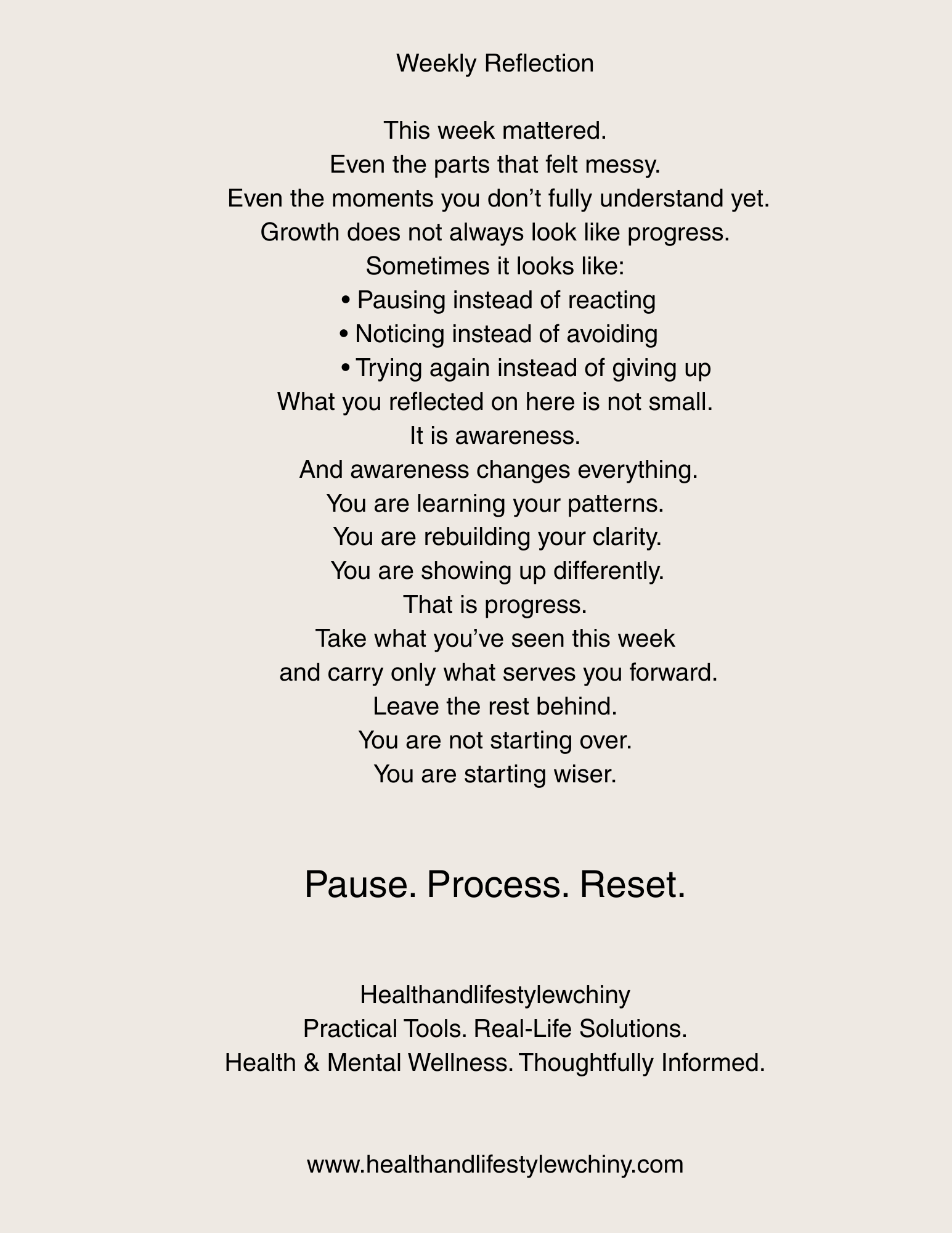 Weekly Reflection Journal – Mental Clarity, Progress Tracking & Emotional Reset Tool - HealthandlifestylewChiny