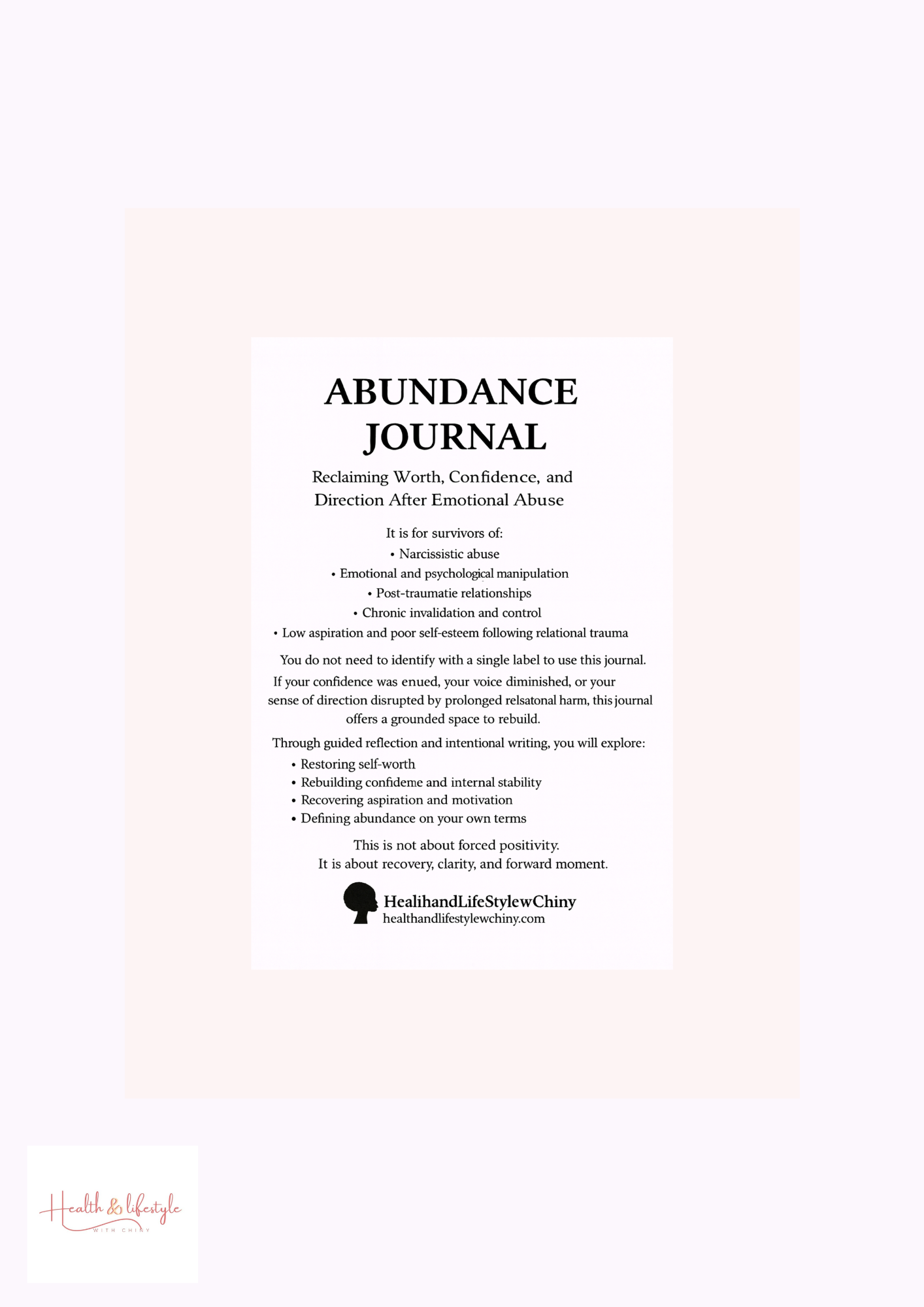 Abundance Journal – Mindset, Gratitude & Manifestation Reflection Workbook - HealthandlifestylewChiny