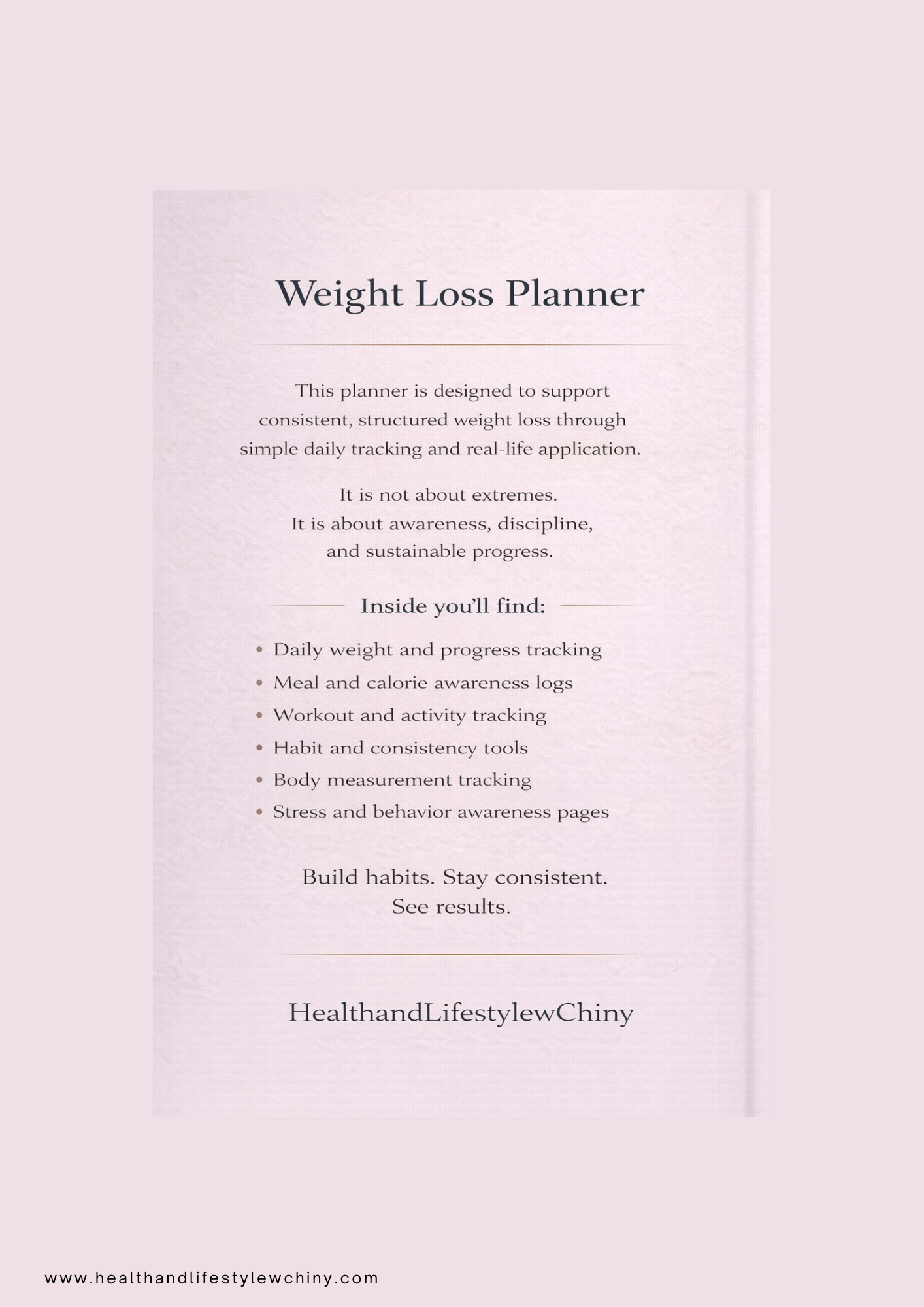 Weight Loss Planner – Structured Fat Loss, Habit Tracking & Lifestyle Reset System - HealthandlifestylewChiny