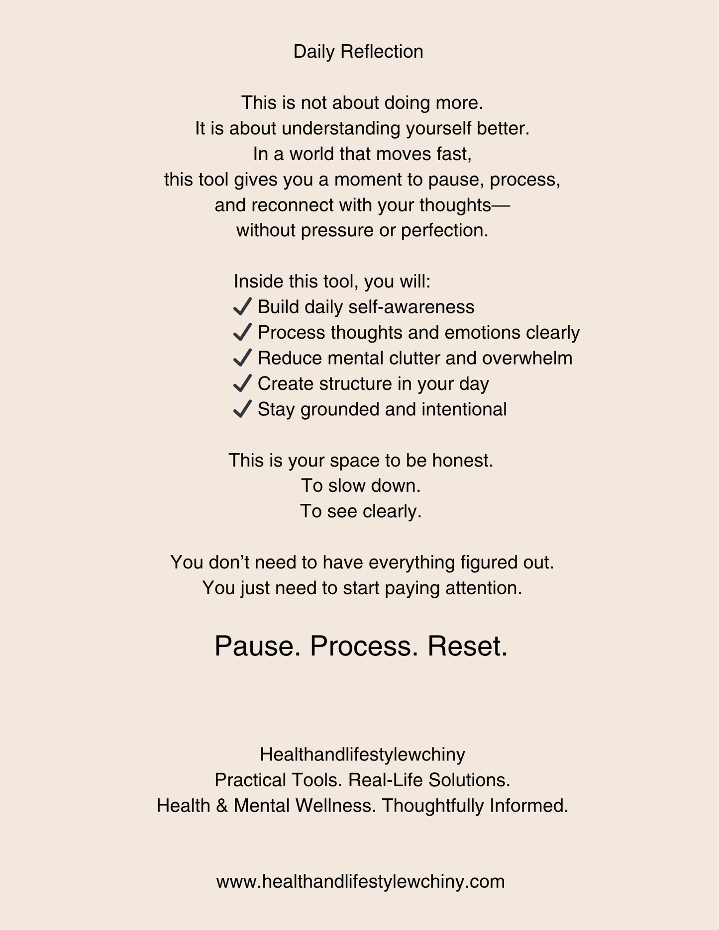 Daily Reflection Journal – Mental Clarity, Emotional Awareness &amp; Daily Reset Tool - HealthandlifestylewChiny