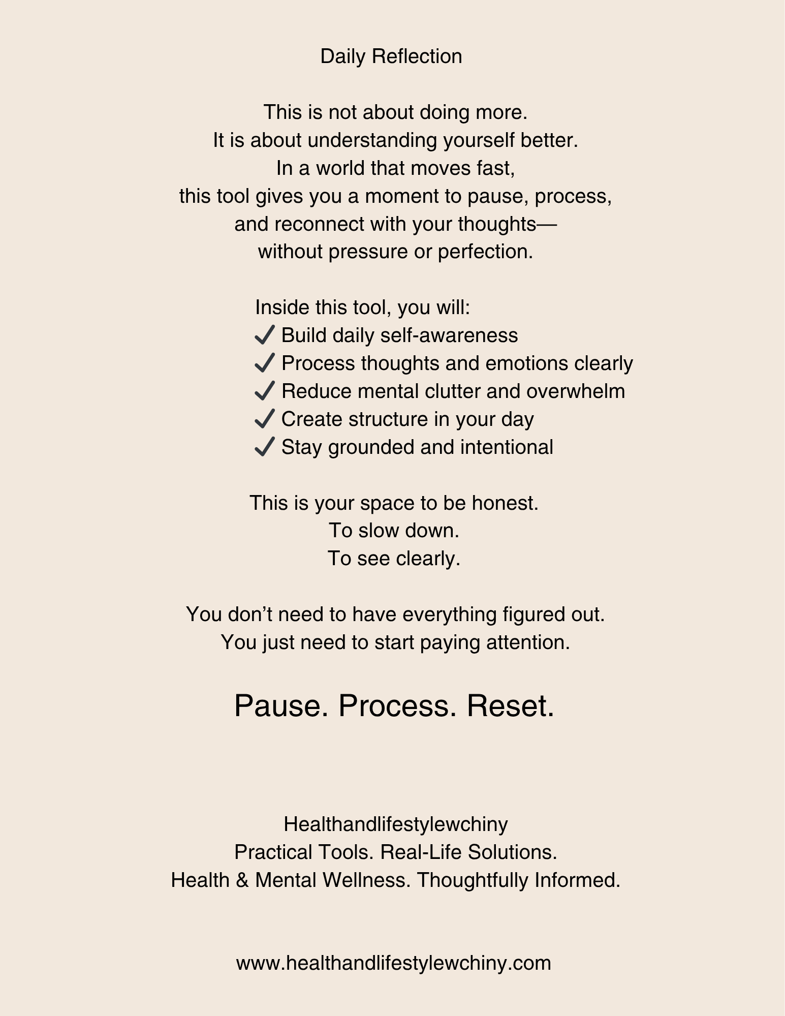 Daily Reflection Journal – Mental Clarity, Emotional Awareness &amp; Daily Reset Tool - HealthandlifestylewChiny