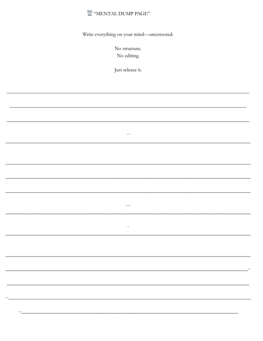 Mental Release Worksheet – Mind Dump & Overthinking Reset Tool (Printable) - HealthandlifestylewChiny